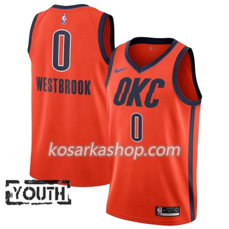 Dres Oklahoma City Thunder Russell Westbrook 0 Nike 2018-19 Narančasta Swingman - Dječji